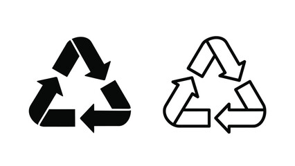 Obraz premium a simple black and white illustration of the universal recycling symbol