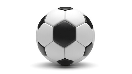 Obraz premium Soccer Ball in Classic Black and White Hexagons on Isolated White Background for Sports