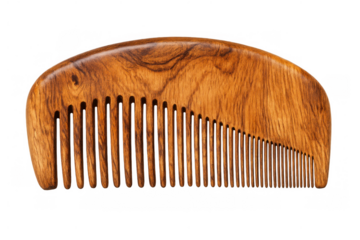Wooden comb with broad and fine teeth, a natural grooming tool for detangling hair and scalp massage, promoting healthy hair