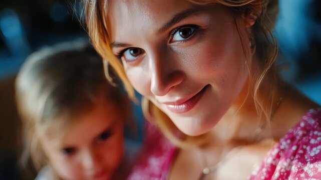 Tender moment of mother and daughter during pregnancy, symbolizing family love, maternity, care, and emotional connection