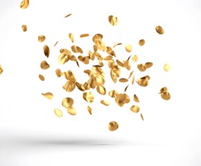 Floating gold confetti background with luxury celebration sparkle and elegant minimal style
