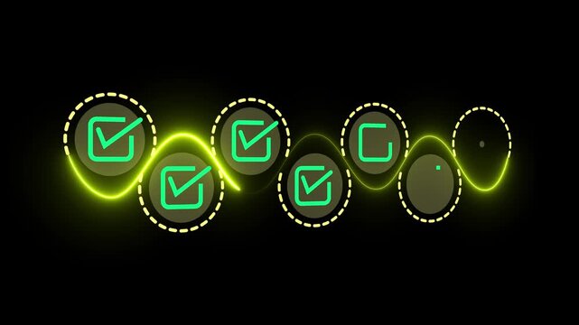 Error warning concept on the black background. Warning system for notification error and maintenance. Motion graphics of Incident, risk, contingency management. 4k video animation.
