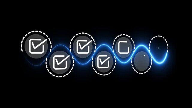 Error warning concept on the black background. Warning system for notification error and maintenance. Motion graphics of Incident, risk, contingency management. 4k video animation.