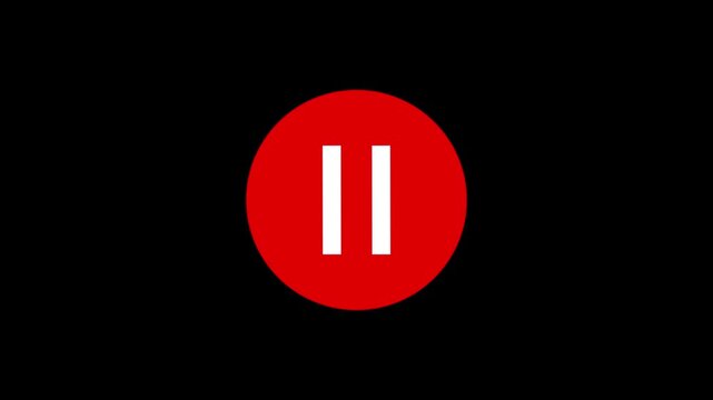 Play Pause Stop Button Icon Animation &ndash; Hand Pressing Media Player Video Audio 4K Stock Video