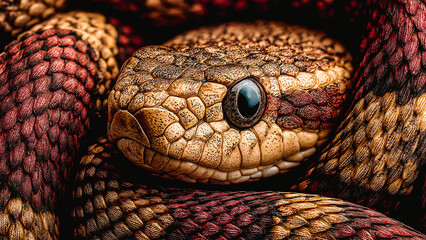 T&ecirc;te de serpent en gros plan