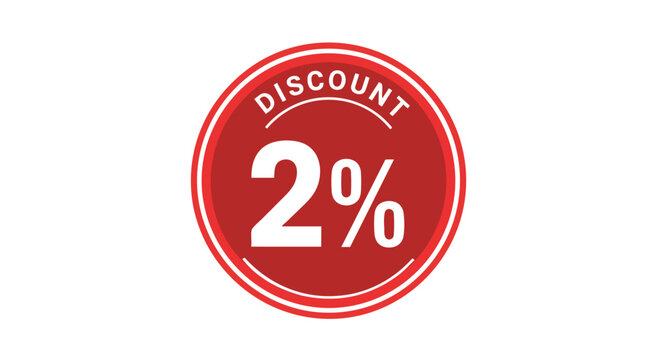 Dynamic two percent savings emblem for promotional campaigns showcasing immediate value and limited time offers across various retail environments