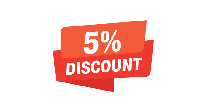 Captivating five percent discount banner design, ideal for promotional sales events and marketing campaigns. Modern graphic element to highlight