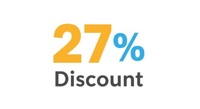 A clear and impactful graphic displaying a substantial 27% discount, signifying excellent promotional savings for customers seeking value across