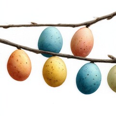 Easter concept art composition, hand drawn watercolor art isolated on white background --chaos 30 --raw --stylize 500 --v 7 --draft Job ID: 4d0439f4-d2e7-465c-9032-aee9951cda59