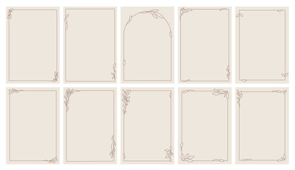 Fototapeta premium Corner Border Vector Illustration Decoration Line Style Frame Ornament Design