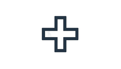 Obraz premium A white plus sign on a transparent background with a black outline and a subtle gradient effect