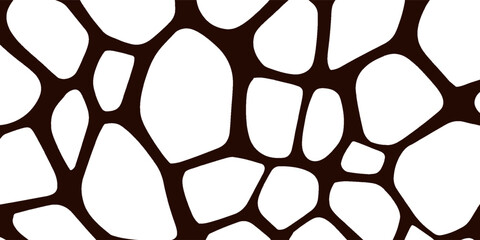 seamless giraffe skin pattern with brown organic shapes on white background, animal print texture for wallpaper, textile, and surface design. © sumiati