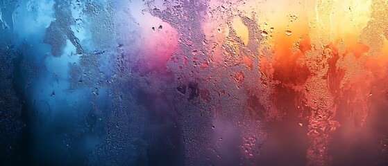 Fototapeta premium Abstract textured background with colorful condensation droplets on glass image photo