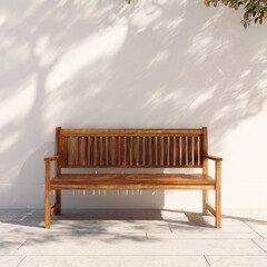 teak wood bench outdoor modern style with wood panel