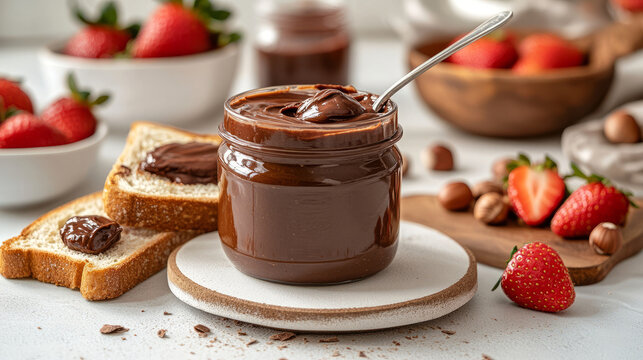  jar with homemade chocolate spread