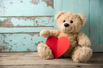Obraz premium Happy Teddy Day February 10 Greeting Card, Cute Teddy Bears Holding Hearts Collection, Romantic Valentine Week Stuffed Animal Wallpaper, Adorable Plush Bears Sunset Celebration Banner, Festive Februar