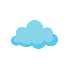 Fototapeta premium Isolated blue fluffy cloud drifting in a minimalist white background lightweight illustration of nature serenity and simplicity