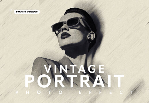 Vintage Portrait Photo Effect Mockup