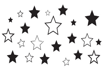 Fototapeta premium Hand Drawn Black and White Star Pattern Background