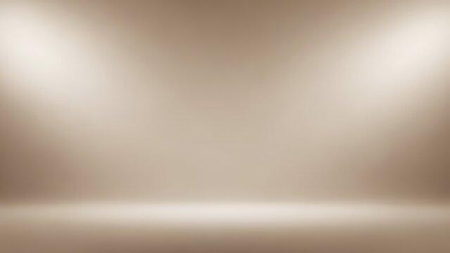 Empty sepia-toned studio background with two spotlights creating a warm, illuminated stage for product display or abstract design.