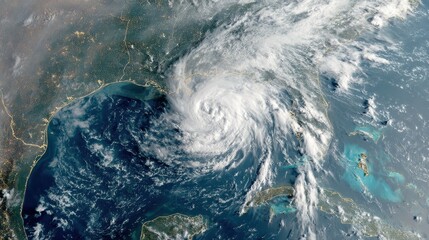 Hurricane over the Gulf of Mexico and US coastline from space Keywords: hurricane, storm, weather, satellite