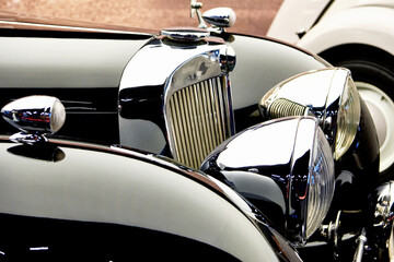 Headlights of retro car