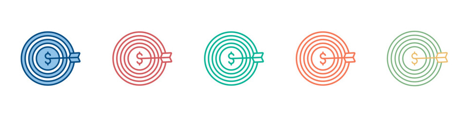 Target Market Icon Set Multiple Style Collection 