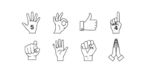 hand with different gestures