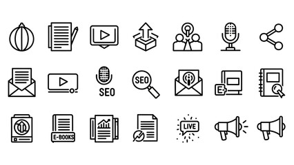 Fototapeta premium Collection of digital marketing icons.