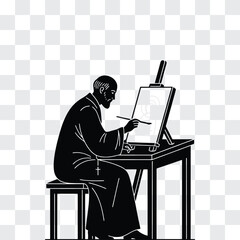 Orthodox Monastery Silhouette on Mountain Top with Domes and Crosses