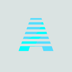 letter a blue with white background