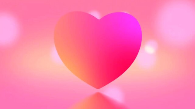 Romantic Pink 3D Heart with Soft Bokeh Lights - Valentine's Day Background