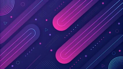 Neon Abstract Geometric Background with Modern Gradient Shapes