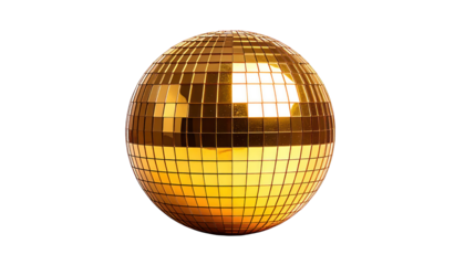 A spherical object composed of many reflective, golden-colored s
