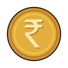 Obraz premium COIN CARTOON WITH CURRENCY ICON SYMBOL RUPEE INDIA