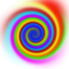 Rainbow spiral vortex isolated on a transparent background