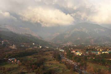 Beautiful landscape view of dharamshala in himachal pradesh