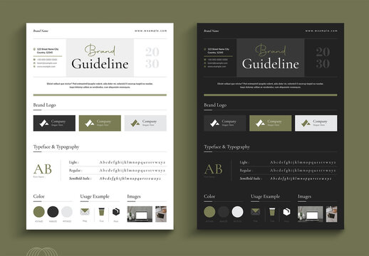 Dark Light Brand Guideline Flyer Layout Template