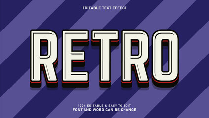 Retro 3D Editable Text Effect with Bold Shadow on Purple Striped Background