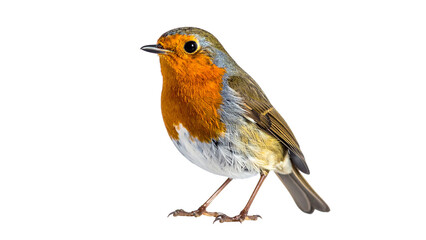 Robin (Erithacus rubecula) isolated on PNG transparent background