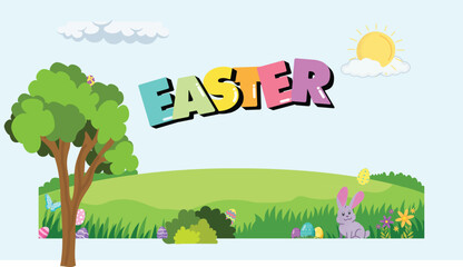 Math Easter Egg Counting Game Presentation in Pastel Animated Style, vector, cartoon, illustration, design, card, easter, baby, animal, set, rabbit, birthday, art, spring, flower, holiday, pattern, de