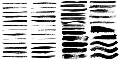 Beautiful Brush vector collection. Grunge Elements - Brush strokes, ink paint brush, grunge lines.