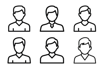 Fototapeta premium Minimalist Modern user social activity outine icons set with editable stroke.