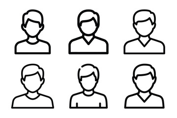 Fototapeta premium Minimalist Modern user social network outine icons set with editable stroke.