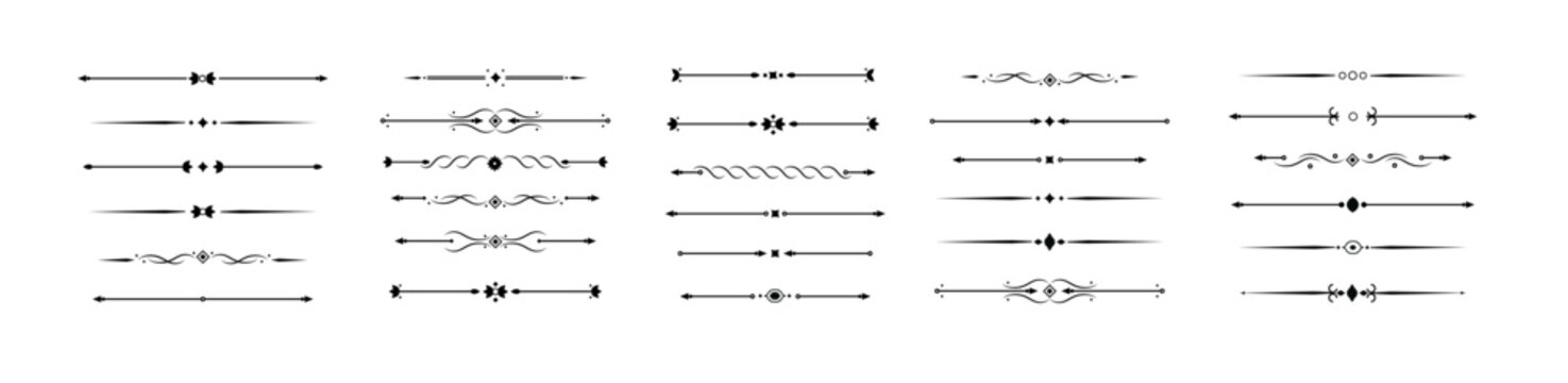 Vintage decorative lines. text dividers. Line border separators Vintage dividers. Vector