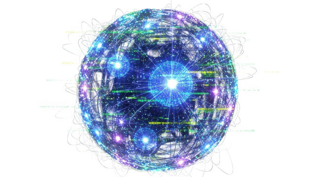 Abstract Glowing Sphere of Technology and Energy.