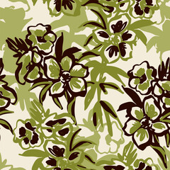 Beautiful floral seamless pattern. Cute natural background with wild meadow flowers. Hand drawn grunge wildflowers wallpaper. Simple daisy vector print for spring textile, fabric design