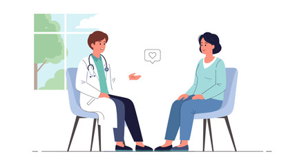 Cardiologist consulting with patient, showcasing empathy and heart health awareness for educational materials in cardiology