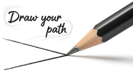 Pencil Drawing a Path on Paper