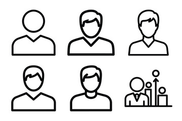 Fototapeta premium Minimalist Modern member activity monitoring outine icons set with editable stroke.